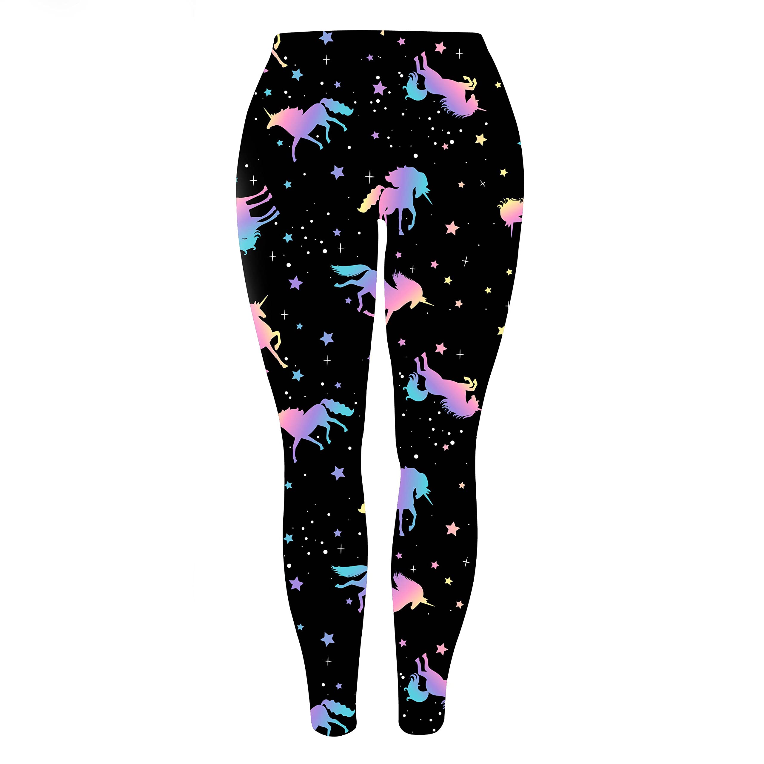 Rantanto Soft Cat Kitten Meow Funny Ladies Leggings, Pcl003 Unicorn and Star, M