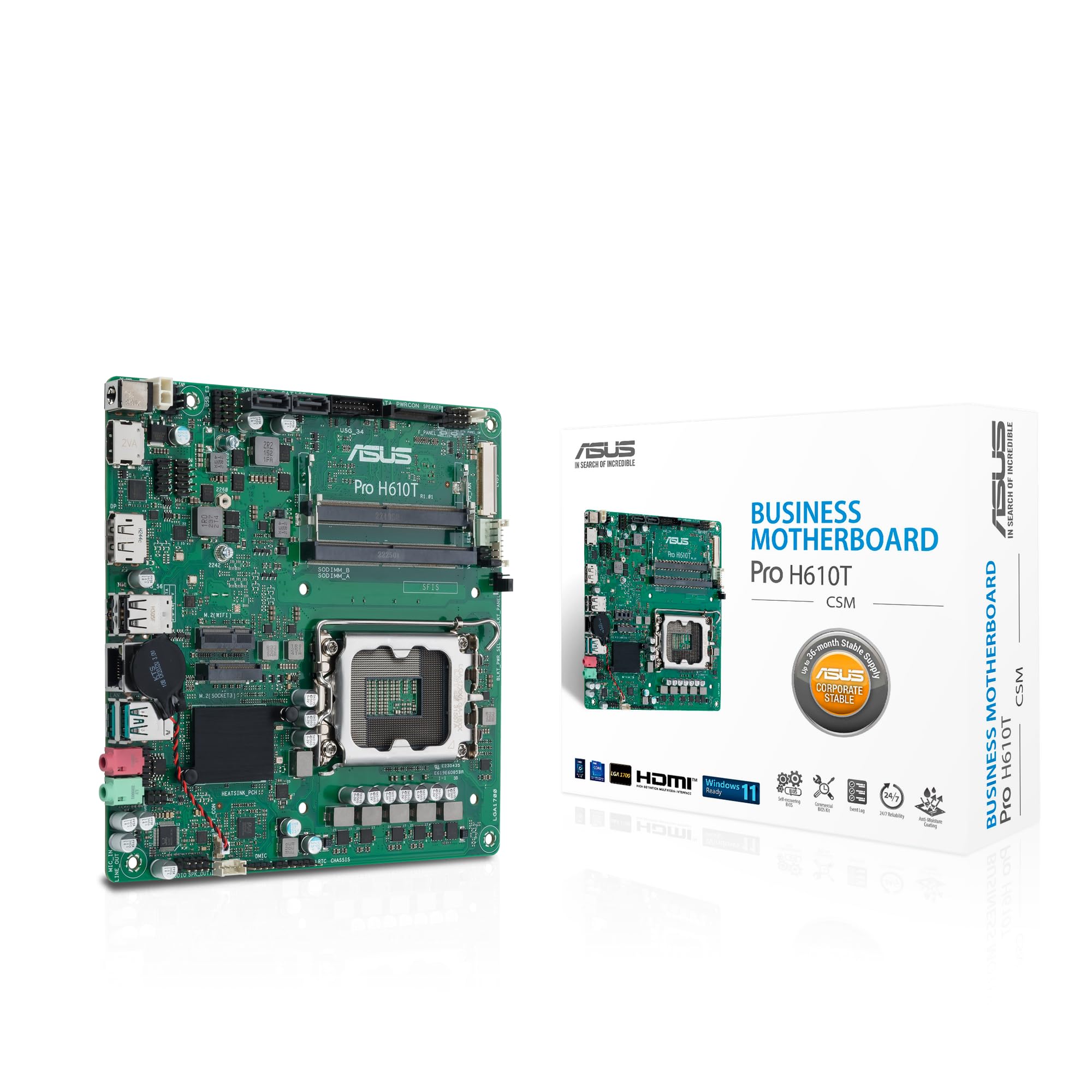 Asus Pro H610t-Csm Intel H610 Lga 1700 Thin Mini Itx
