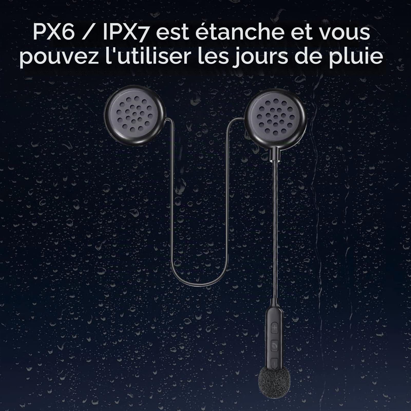 Casque de moto Bluetooth 5.0 - Réponse automatique - 80 heures - Haute qualité sonore - Ultra fin - Pour le cyclisme, le ski, le cyclisme