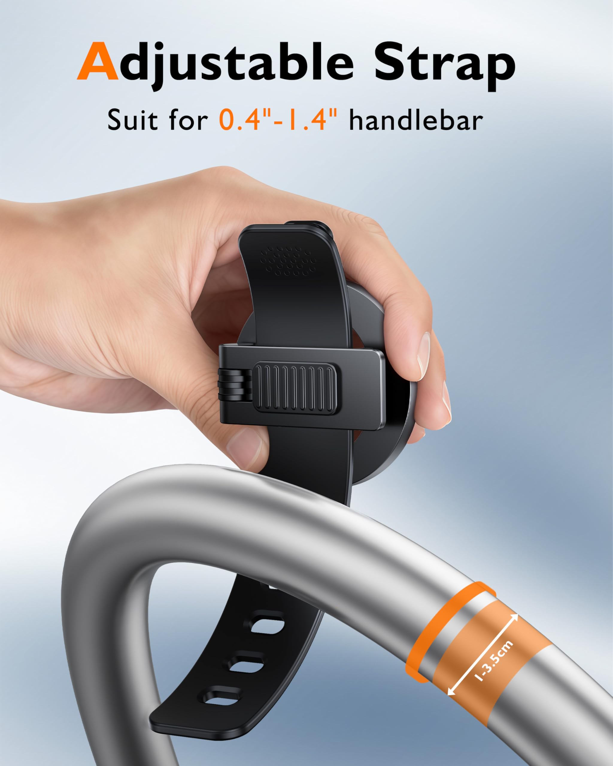 Supporto magnetico per telefono per palestra, manubrio della bicicletta, tapis roulant, carrello da golf, passeggino e carrello della spesa, supporto girevole a 360°, in silicone, compatibile