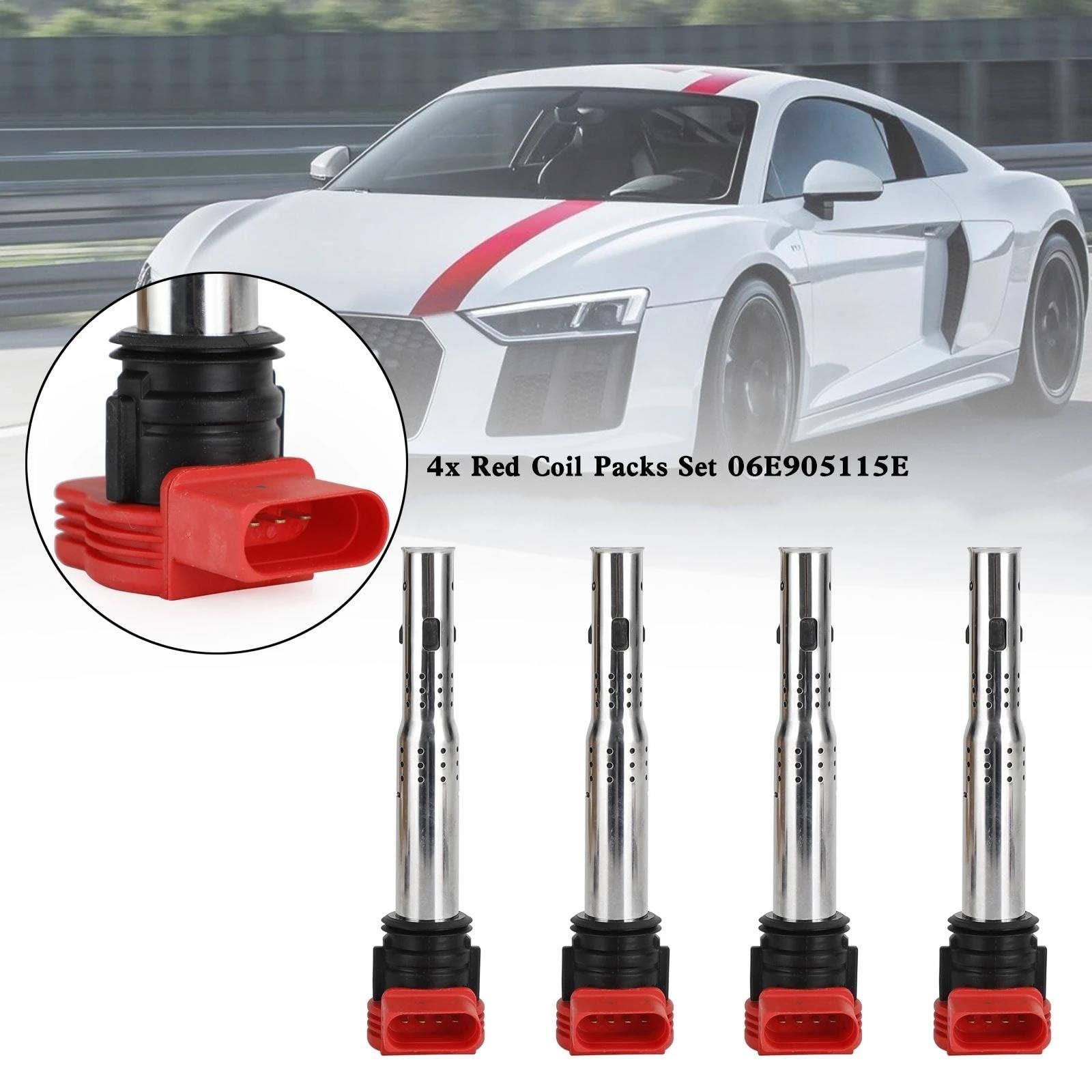 Module d'allumage Lot De 4 Bobines D'allumage Rouges 06E905115E Pour Pour R8 2.0 Pour A3 Accessoires De Voiture Pièces Moteurs Bobine D'allumage Bobine de module d'allumage