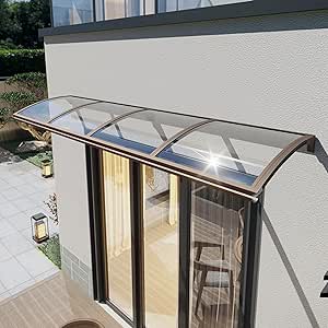Auvent De Porte D'entrée Design Marquise D'accueil Résistante Aux Intempéries 100 X 100 Cm Noir Marron