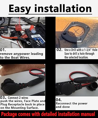 Miniatura 5 de 1865128 1865120 MKR-26 MKR-28 para Minn Kota de agua dulce y salada Motor de arrastre enchufe y receptáculo accesorio de batería marina