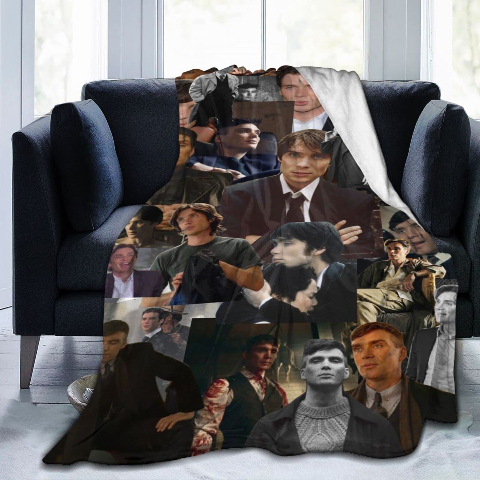 YINGD Soft Throw Blankets Cillian Murphy Flannel Blanket Ultra Soft Comfortable Blanket Anti Static Washable for Bed Sofa 125x100cm
