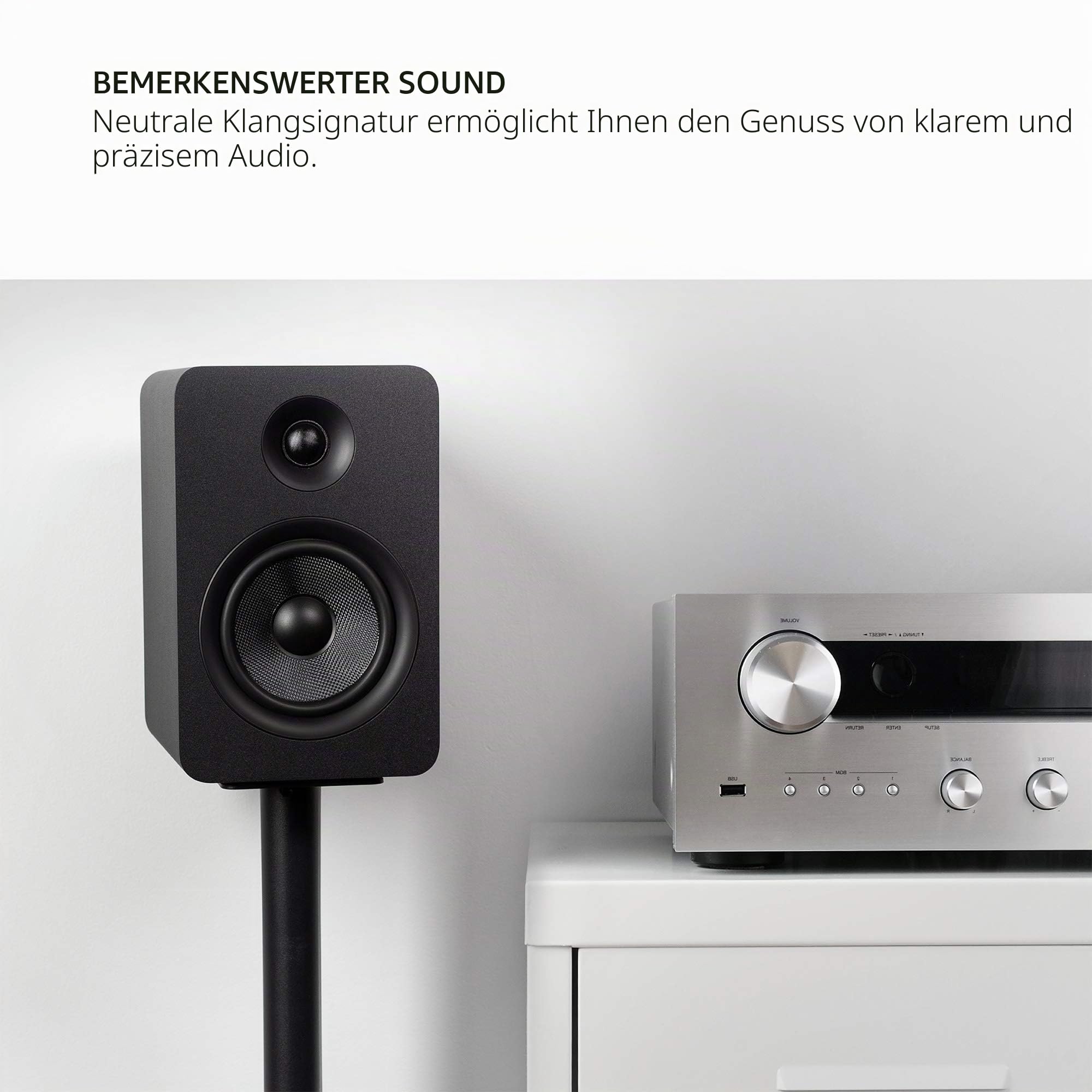 Kanto YU Passive 5.25" Passive Bookshelf Speakers with 1" Silk Dome Tweeter | External Amplifier Required | Pair | Matte White