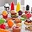 KidKraft 65-Piece Plastic Play Food Set for Play Kitchens, Fruits, Veggies, Sweets, Drinks and More, Gift for Ages 3+