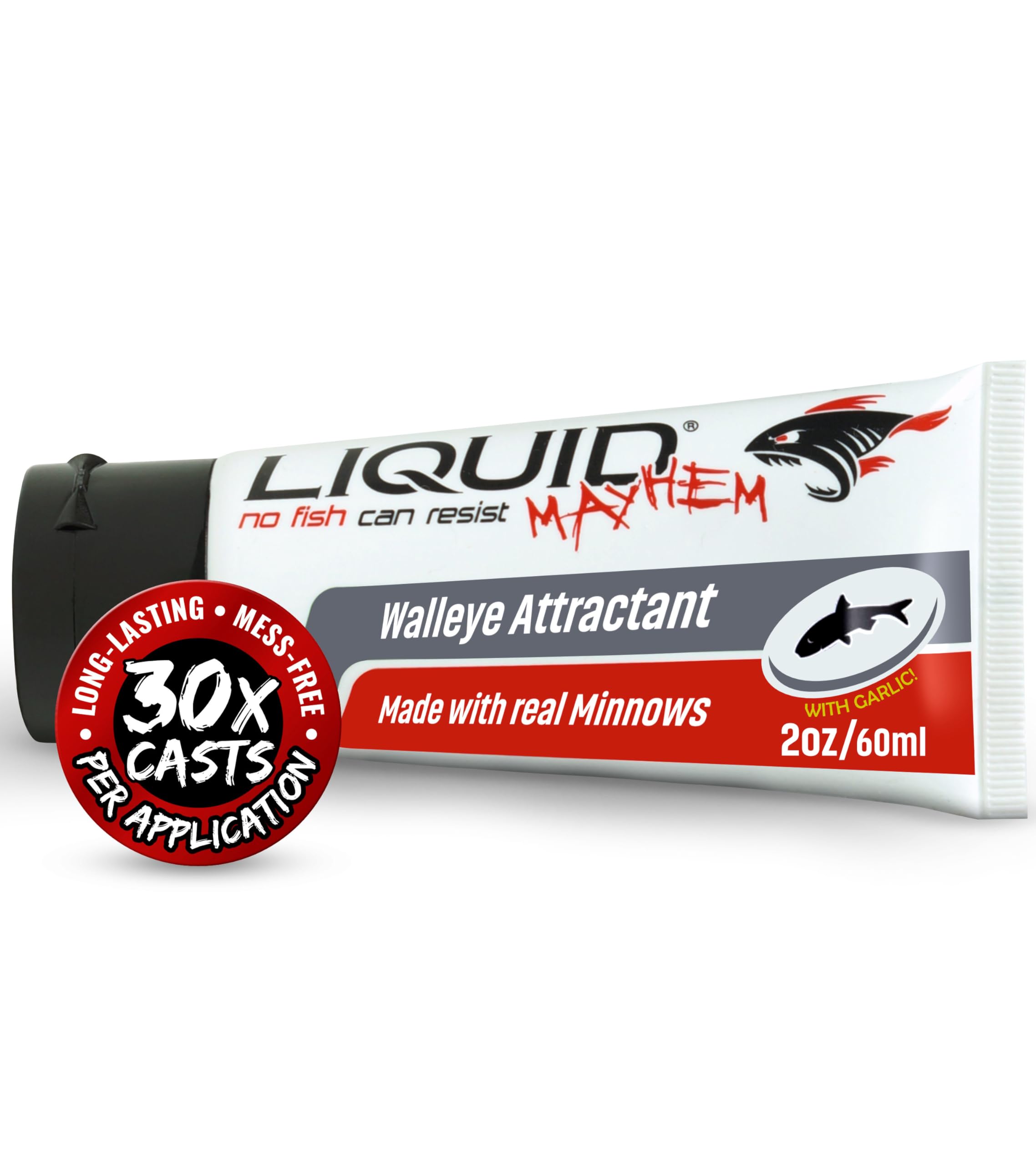 Liquid Mayhem Bass and Fish Attractant Scent Gel Made with Real Bait Particles - Fish Bite and Hold On Longer - Apply to Lures, Jigs, Plastics, Plugs, Spinnerbaits, Topwaters