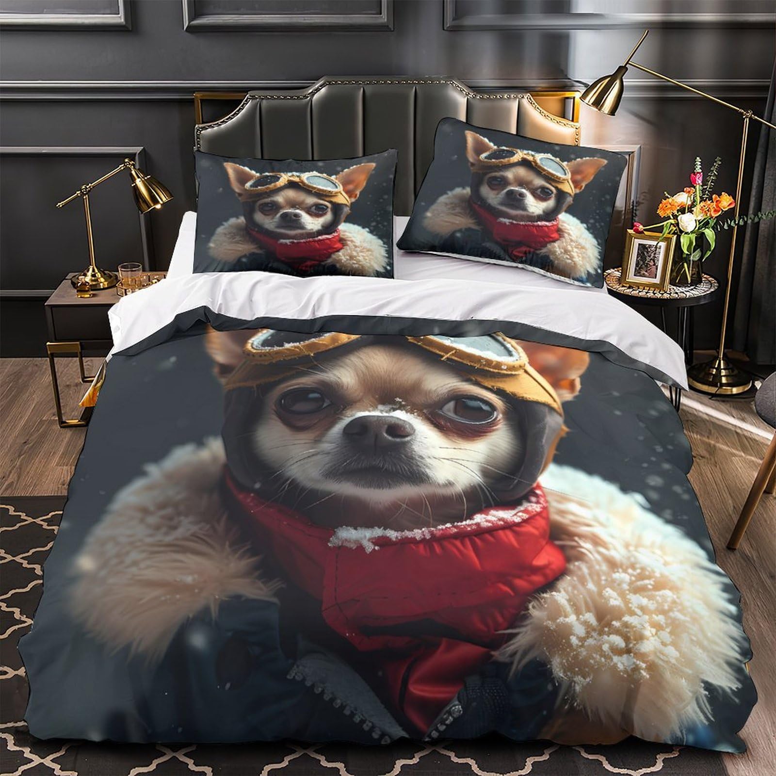 Housse de couette 3D imprimée guépard en microfibre premium douce 260x220