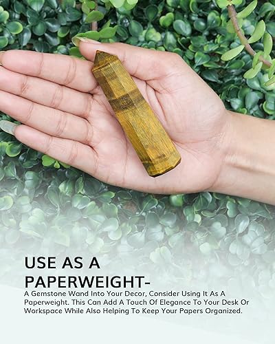 Miniatura 6 de Varita de ojo de tigre, cristales curativos, juego de varita de cristal, varita wicca, meditación curativa, punto de torre de cristal, torre de