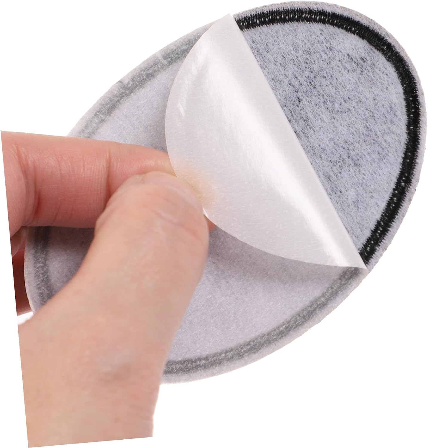 3pcs Black Oval Embroidery Patches for DIY Clothing Decor Self-Adhesive Blank Applique for Hats Coats