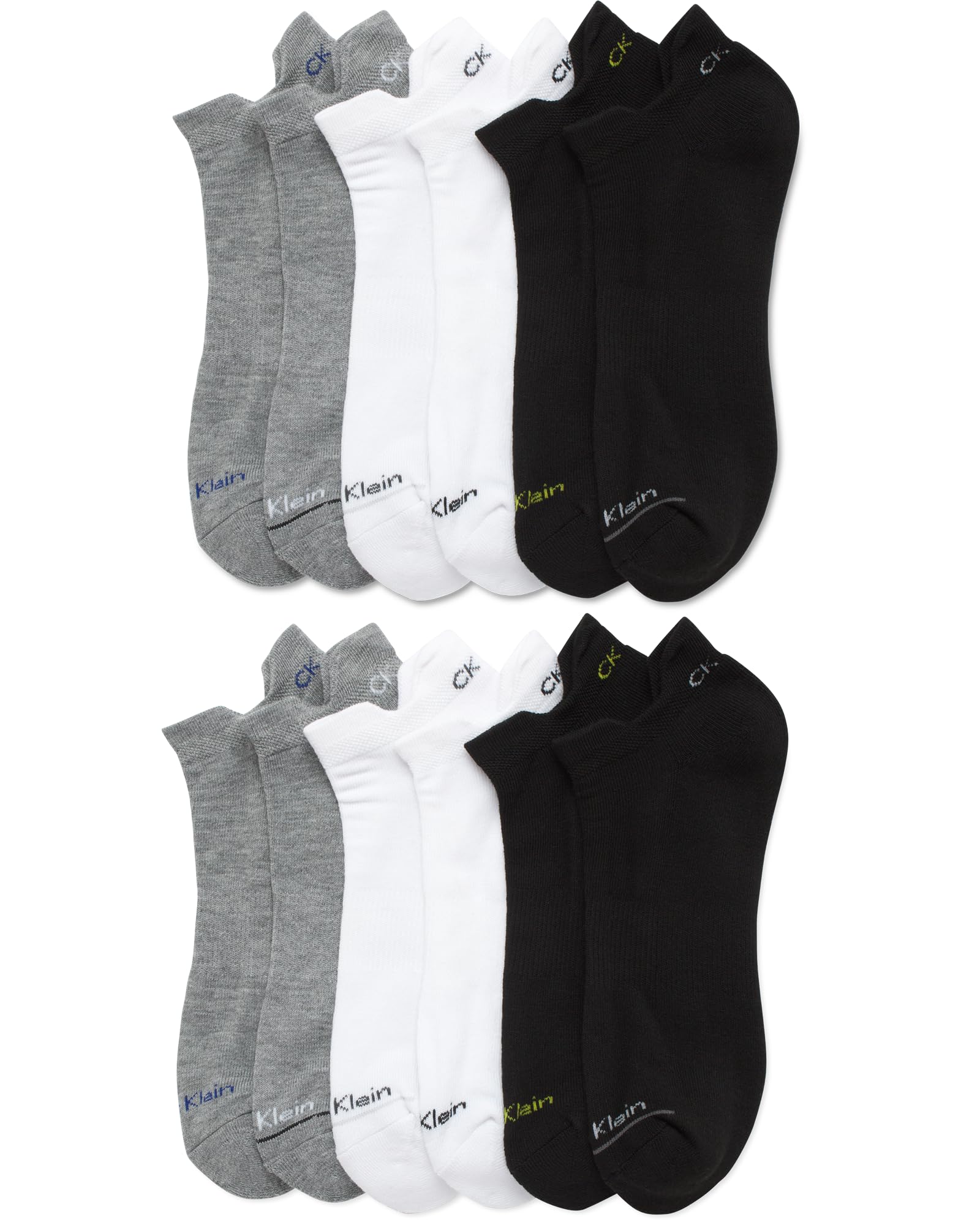 Calvin Klein Calzini da uomo, confezione da 12 paia di calzini leggeri antiscivolo per scarpe da ginnastica