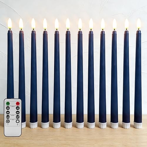Miniatura 11 de Velas Cónicas Sin Llama Color Rosa con Control Remoto, Juego de 12 Candeleros LED Navideños a
