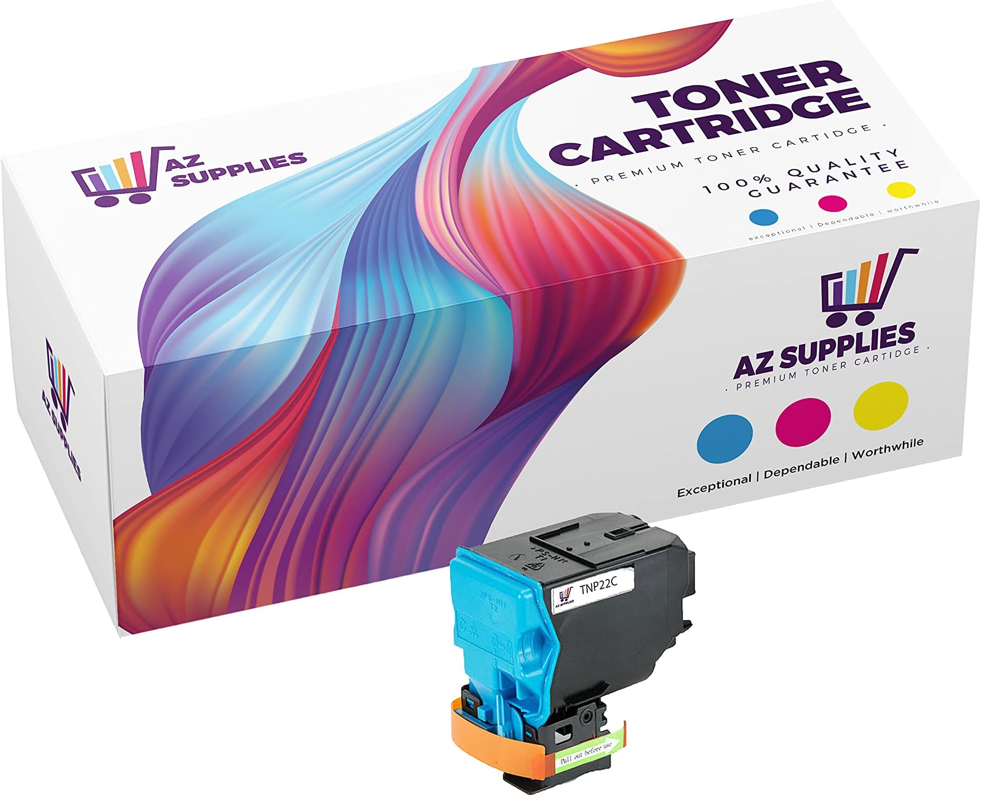 AZ SUPPLIES Compatible Toner Cartridge Replacement for Konica-Minolta TNP22C A0X5432 Compatible with BizHub C35-C35P Cyan 1 Pack
