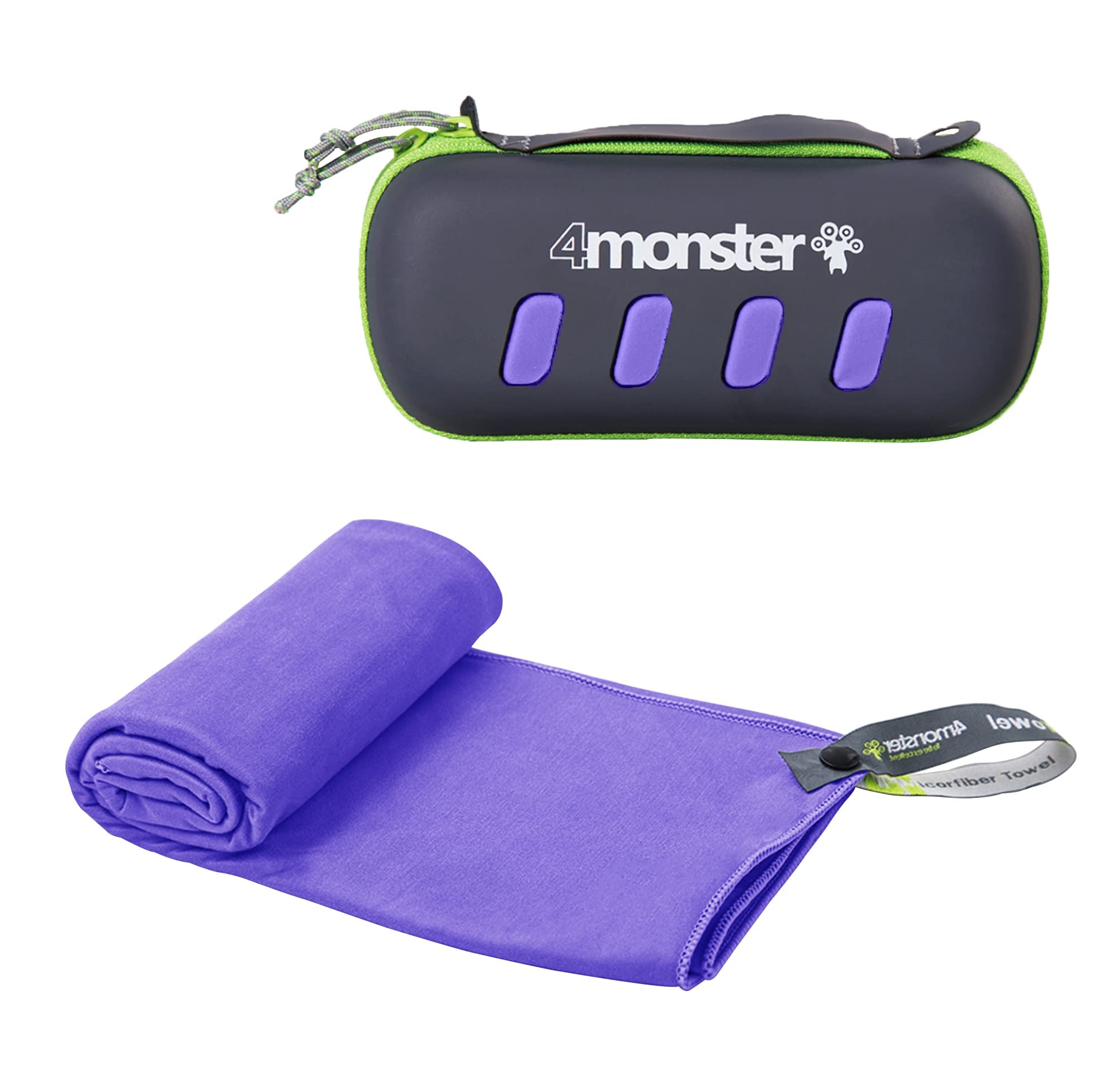4Monster Ultra Light Quick Dry Microfibre Towels for Fitness, Sports, Sauna, Yoga and Travel Small Purple — image 1