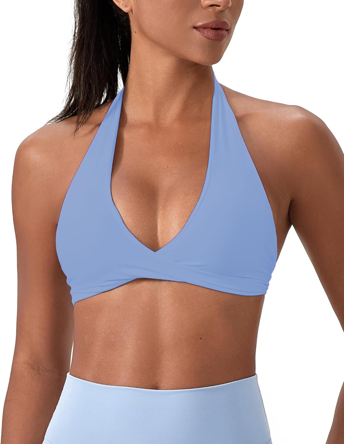 Sports Bra for Women Seamless Halter Padded Yoga Bras Open Back Gym Low Impact Workout Crop Tank Top - Image 6