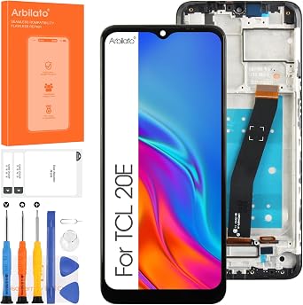 Screen for TCL 20E Screen Replacement for TCL 20E LCD Screen 6125F,6125D,6125H Touch Display Digitizer Assembly Repair PartsBlack with Frame