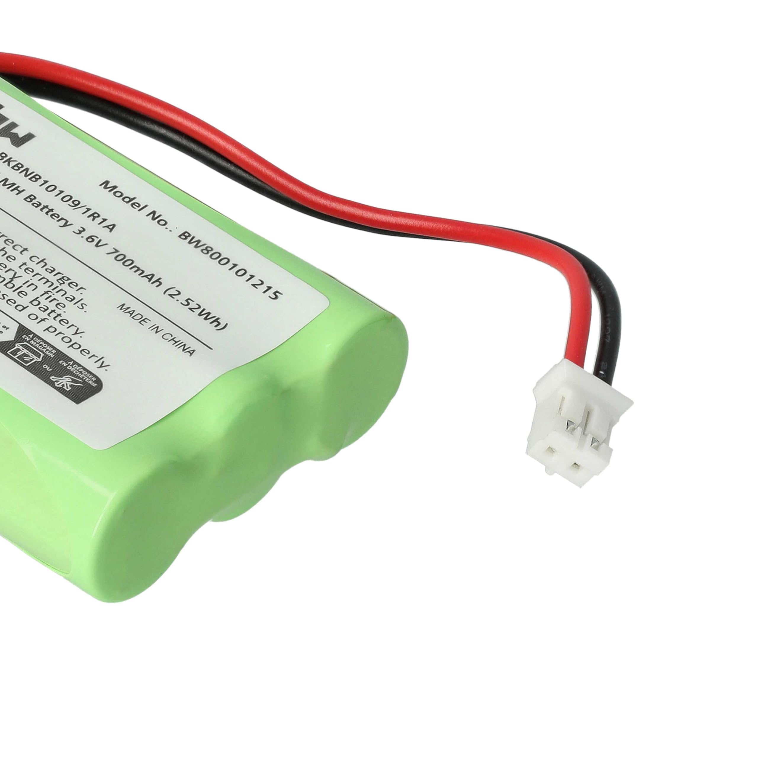 vhbw batteria compatibile con Motorola MBP853PU, MBP853CONNECTPU telefono fisso cordless (700mAh, 3,6V, NiMH)