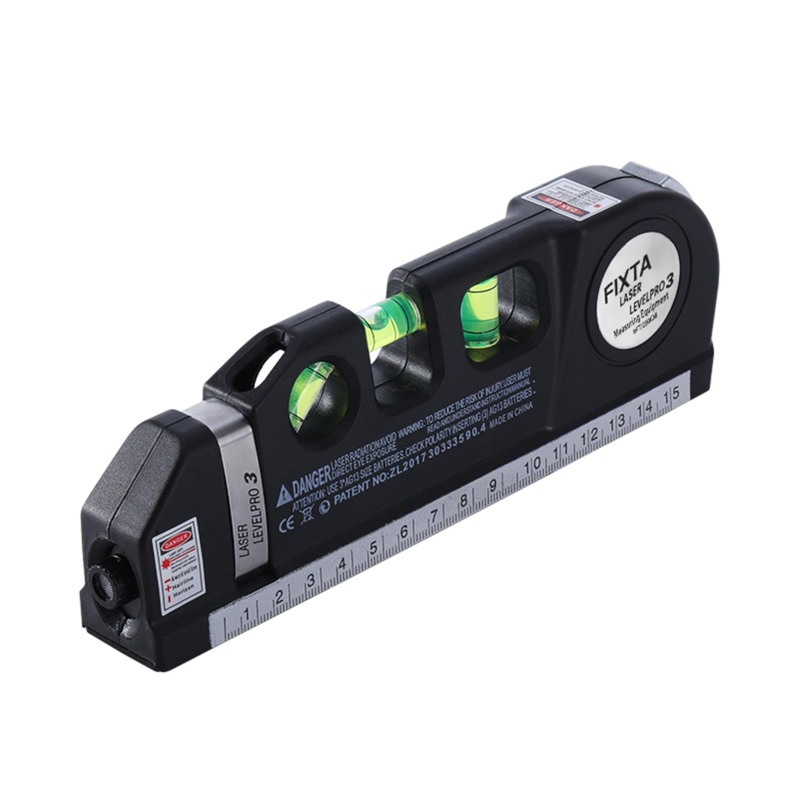 Multipurpose Laser Level with 8ft Measuring Tape – 3-in-1 Horizontal Vertical Spirit Level, Ruler & Laser Beam Line Tool for Picture Hanging, TV Brackets, Carpentry, Bricklaying & DIY Projects