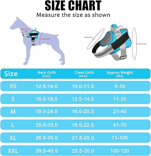 Miniatura 121 de Bolux - Arnés para perro, reflejante y transpirable, ajustable, con asa, para sacarlo a pasear, no más tirones ni asfixia (amarillo militar, talla L)