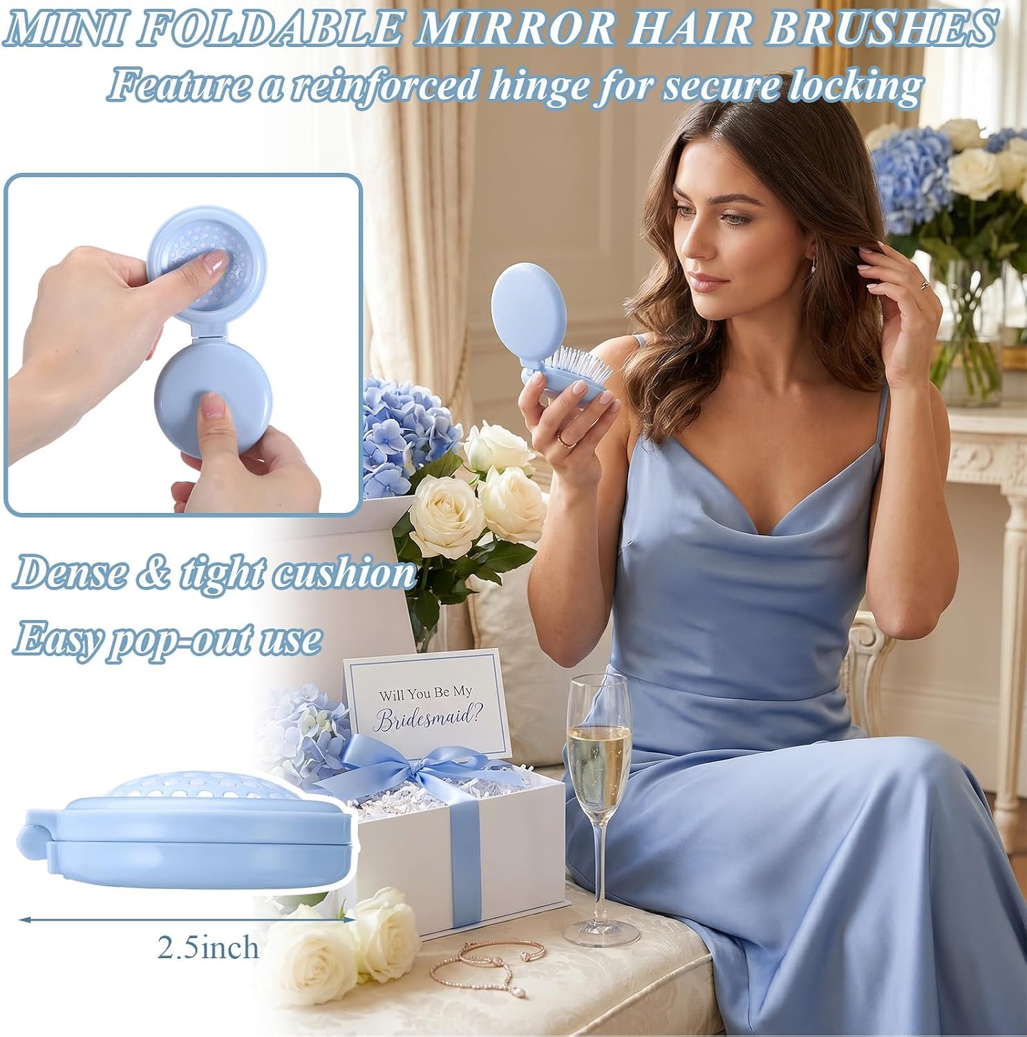 Meanplan 6 Set Blue Bridesmaid Proposal Gifts Bachelorette Party Supplies image 5