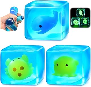 Glow-in-the-Dark Squishy Stress Cube Fidget Toy for Anxiety & Autism