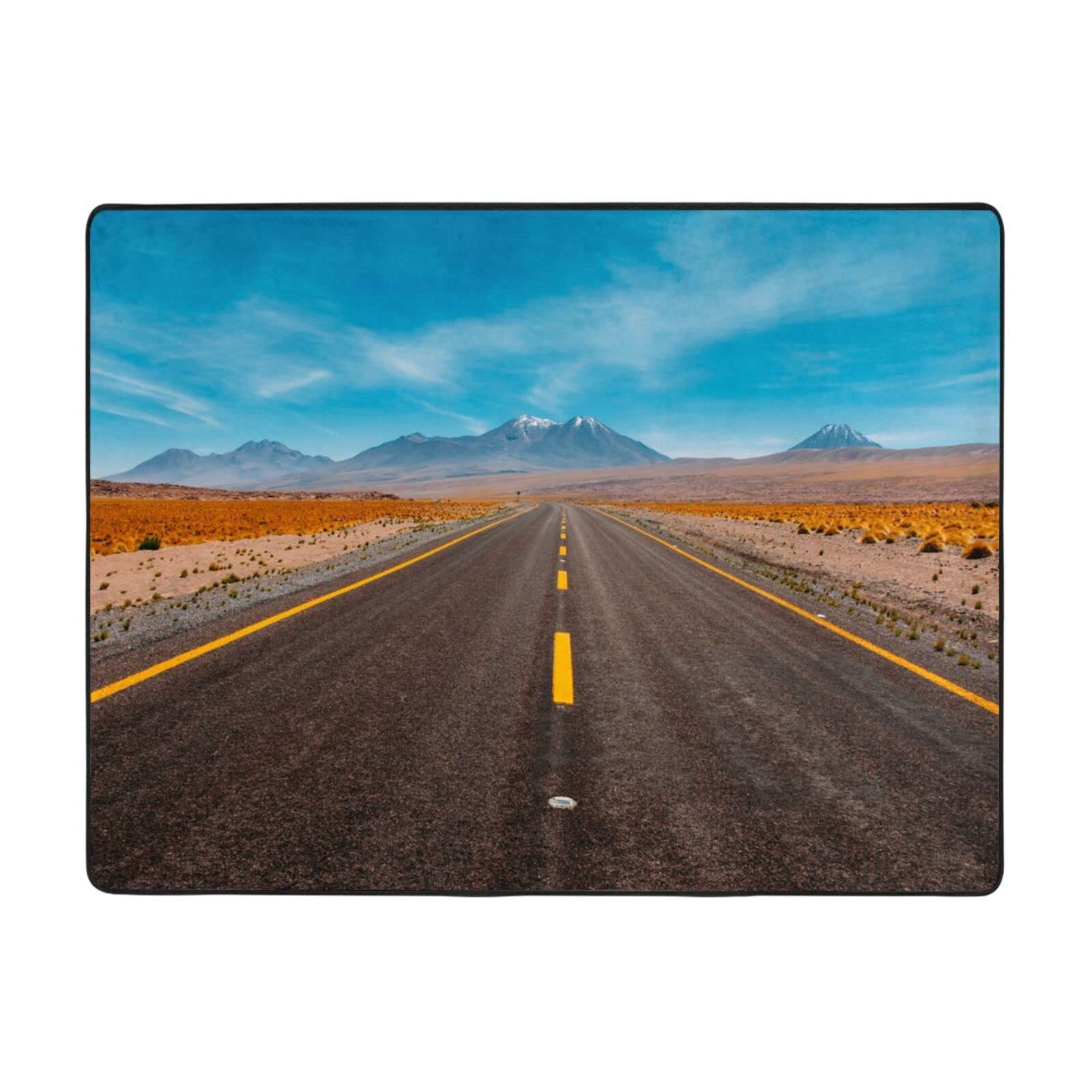 Tapis en flanelle douce PEIXEN au motif paysage de style désertique
