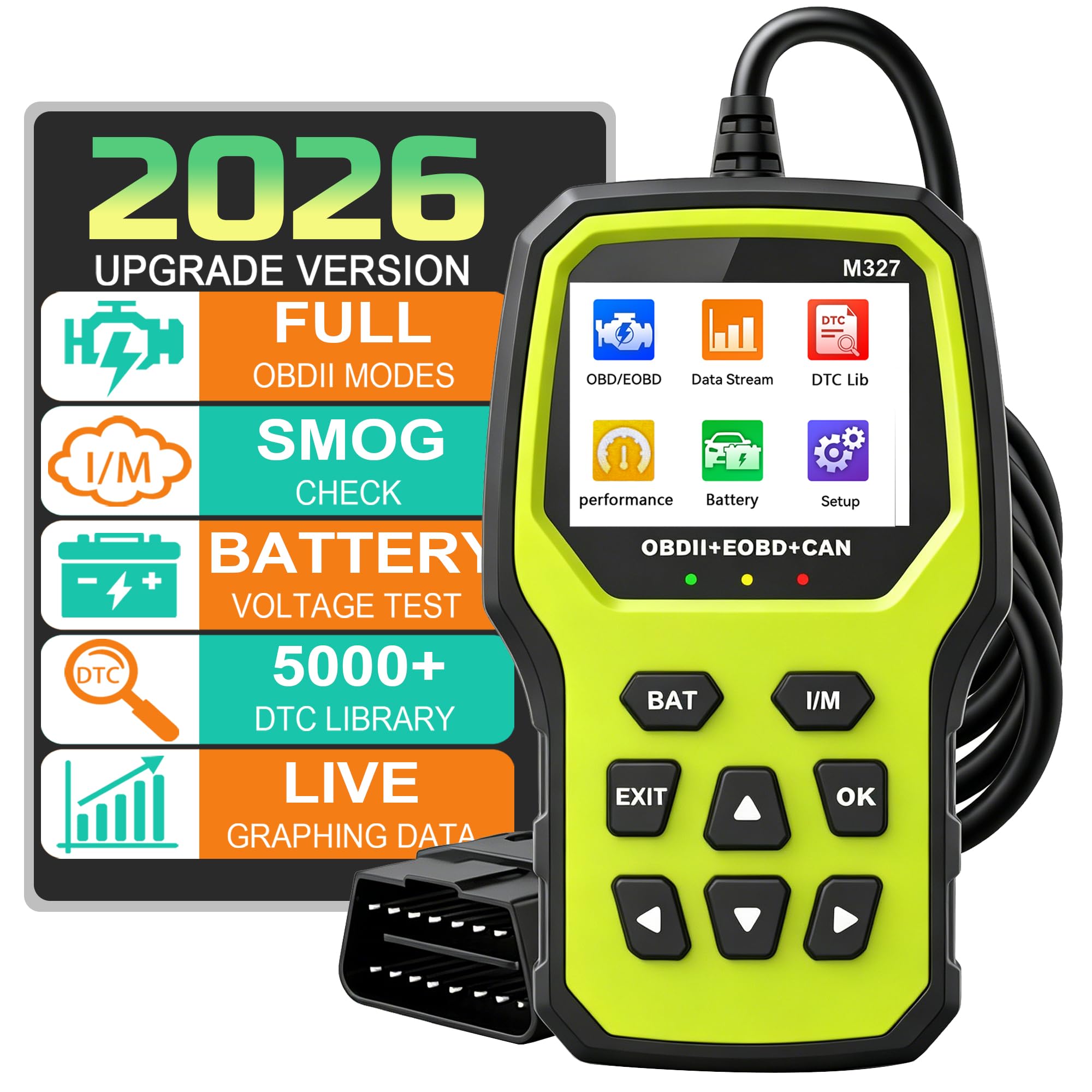 OBD2 Auto Diagnostica OBD2 Diagnosi Scanner,OBD EOBD+Can Diagnosi Auto Professionale in Italiano,Lettore Errore Motore Auto con Funzioni-OBD2 per Audi BMW VW Tutti i Veicoli