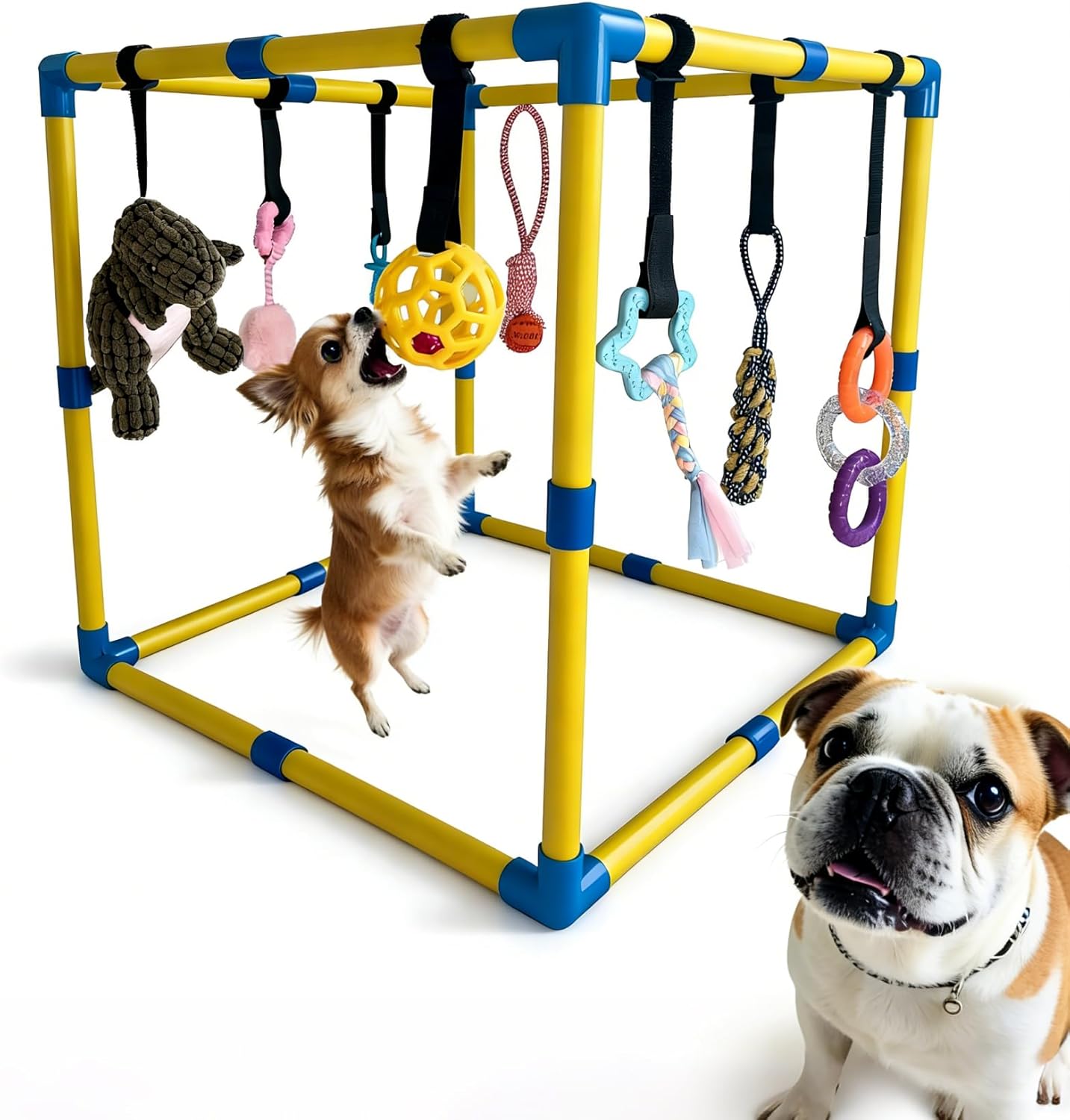 Puppy Play Gym, Puppy Enrichment Toys to Keep Them Busy, 9 Detachable/Replaceable Hanging Puppy Toys, Dog Toys for Fun & Exercise