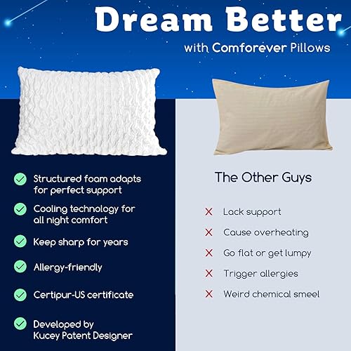 Miniatura 9 de Almohada refrescante para dormir de lado para dolor de cuello y hombros, almohadas de cama curvadas de espuma viscoelástica triturada de lujo