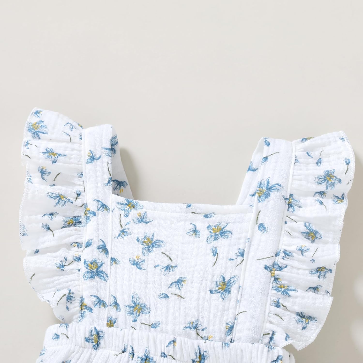 YOUNGER TREE Toddler Baby Girl Ruffled Sleeveless Romper Casual Summer Jumpsuit Cotton Linen Clothes - Image 4