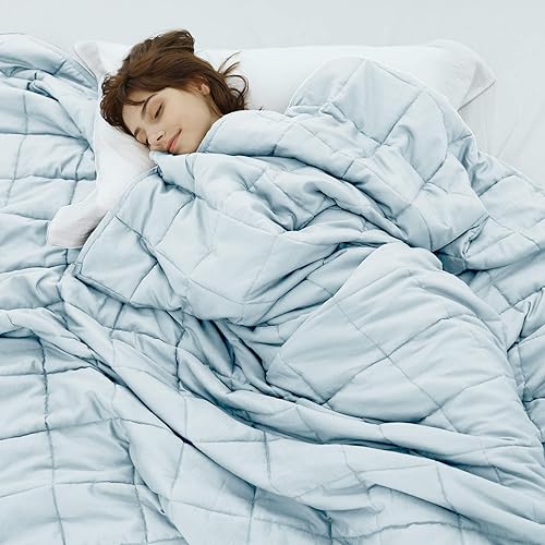 Miniatura 9 de Weighted Idea Manta con peso para adultos (gris oscuro, 48x72 pulgadas, 15 libras) Manta pesada transpirable y enfriadora con cuentas de vidrio