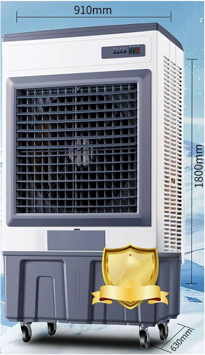 Portable Evaporative Cooler, Cooler for Indoor & Outdoor Spaces,Quiet Air Cooler W/ 3 Speed, 50-300L Water Tank,Air Cooler Fan for Garage P