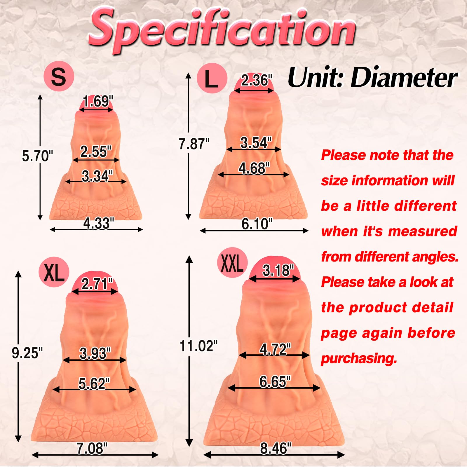 TaRiss's Realistic Dildo Thick ifelike Dildo with Suction Base for Hands-Free Play Silicone Huge Anal Butt Plug for Anus Dilation Prostate Stimulation Adult Sex Toy for Advanced Players L 7.87 Inch