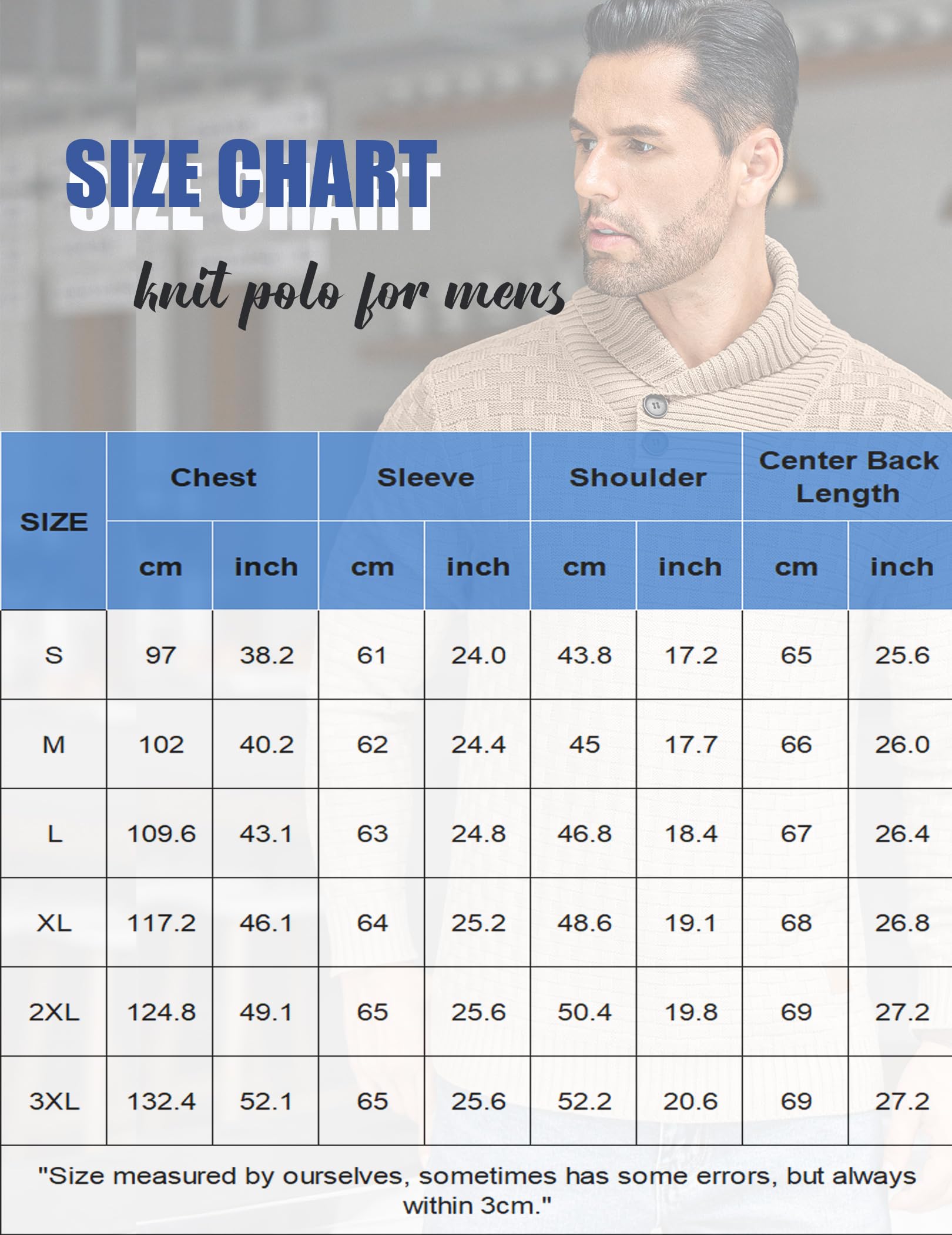 COOFANDY Maglione da uomo con collo a scialle maglione casual slim fit pulsante strutturato maglioni lavorati a maglia
