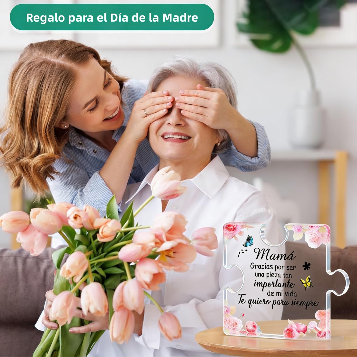 Regalo Dia de la Madre, Regalo Madre, Placa Acrílica en Forma de Puzzle, Regalos Madre Cumpleaños, Navidad, Dia de la Madre Regalos Originales — view 5
