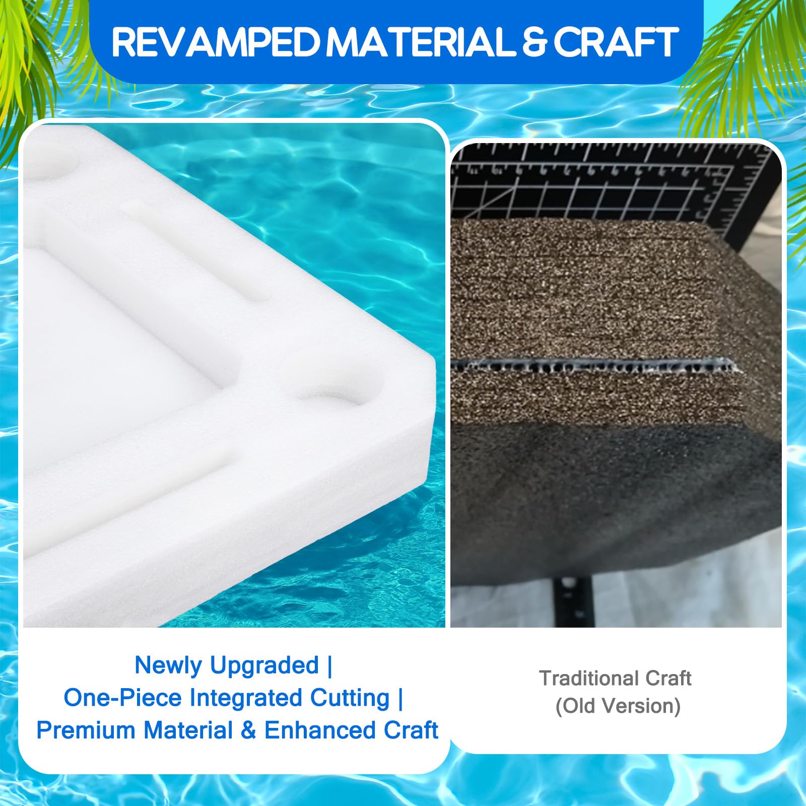 Qinyoung Grande portabevande galleggiante bianco, vassoio per rinfreschi, vassoio portatile per piscina, accessori per piscina, vasca idromassaggio, spiaggia e decorazione per feste (quadrato a