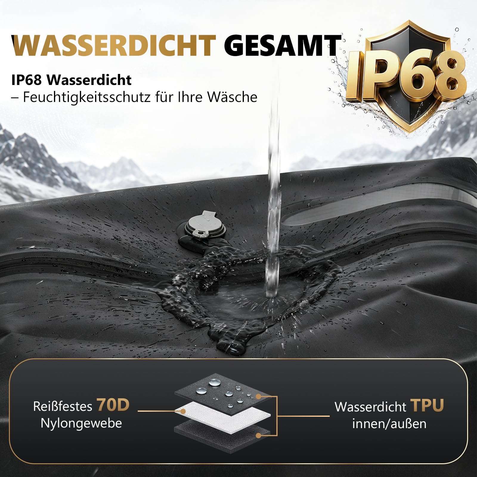 Accenter Vakuumbeutel für Kleidung Reise mit Pumpe,IP68 Koffer Organizer | Wiederverwendbare Aufbewahrungstasche, Vakuum-Platzsparer, Reise-Gadgets für Reise, Kleiderschrank Organizer und Umzug