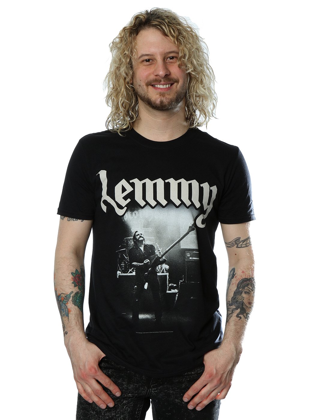 Motörhead Men's Black Rockoff Trade Lemmy Lived To Win T-Shirt, Medium