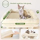 Globlazer Arbre a Chat Beige pour Gros Chat Maine Coon avec 2 Extra-large Niches 45*40*35cm, Grand Espace de Détente, 156 cm Stable Arbres à Chats pour Grand Chats plus de 8kg Intérieur (F61, Beige) - 2