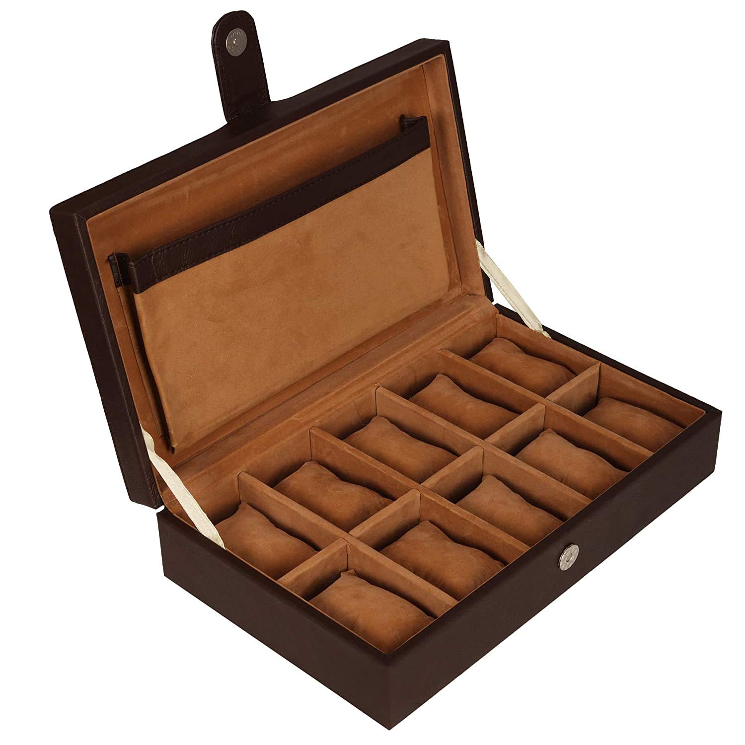 Leather World Watch Box Organizer 10 Slots Wrist Watch Box Watch Box Holder Organizer Case for Men and Women - (Brown) (B08LVJGMKD) Amazon Price History, Amazon Price Tracker