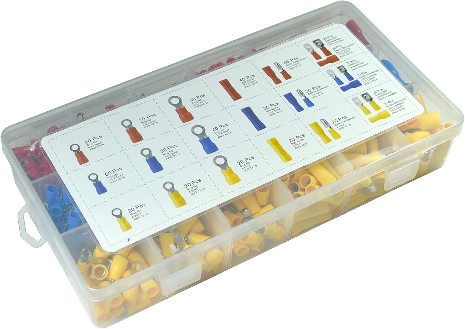 Wire Terminals Crimping Tool, Insulated Ratcheting Terminals Crimper Wire Crimping Tool Electrical Connectors Kit with 700PCS Insulated Butt Bullet Spade Ring Crimp Terminals Connectors (AWG 20-10)