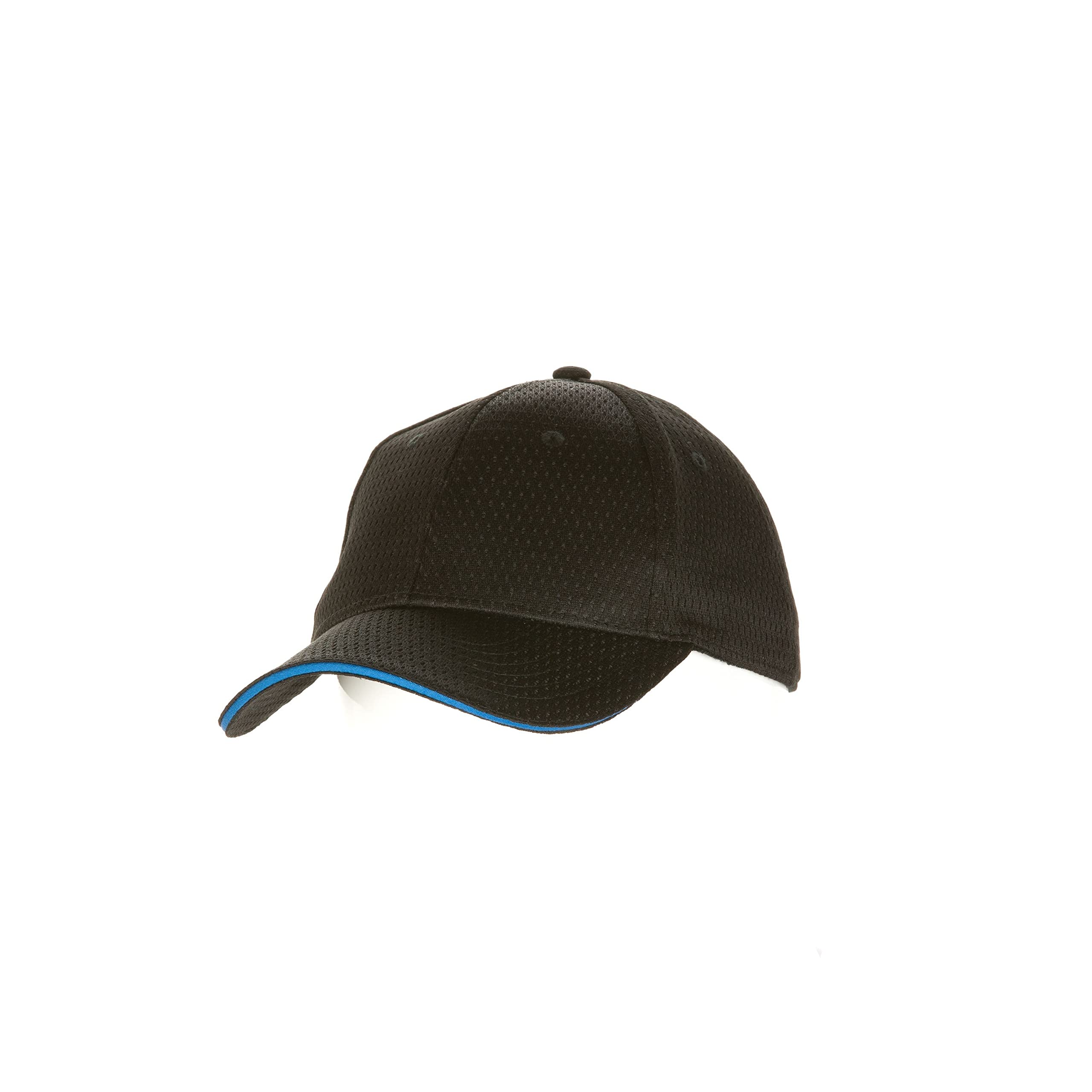 Colour by Chef Works BCCT-BLU-0 Cool Vent Baseball Cap, Blue Trim, One Size, Black