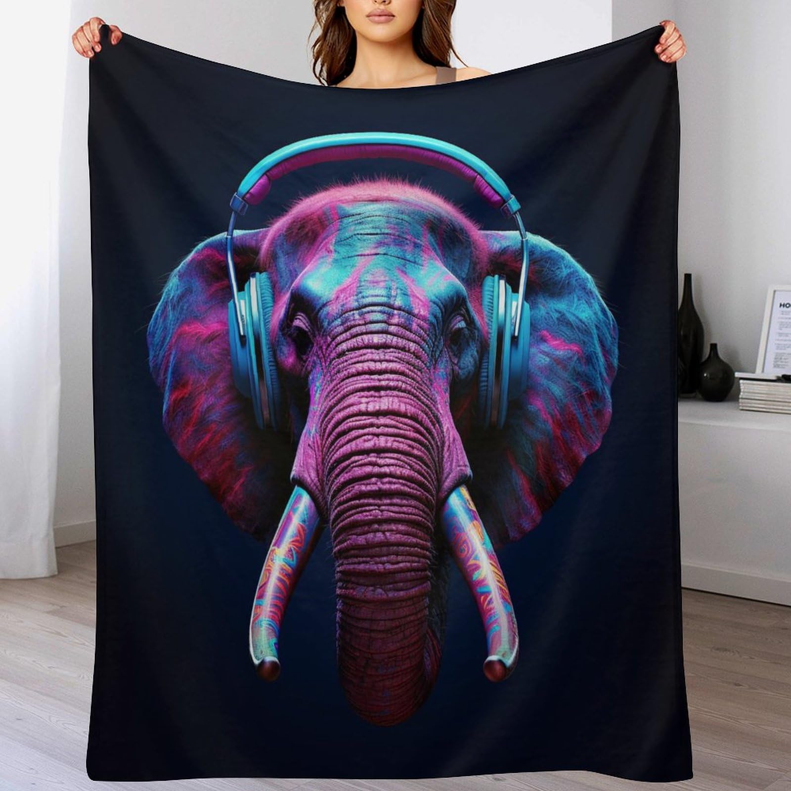 Couverture polaire éléphant épaisse en flanelle isolante et chaude