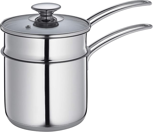 Kuchenprofi Bain Marie/Double Boiler Sandwich Base with Glass Lid, Silver, 15 cm