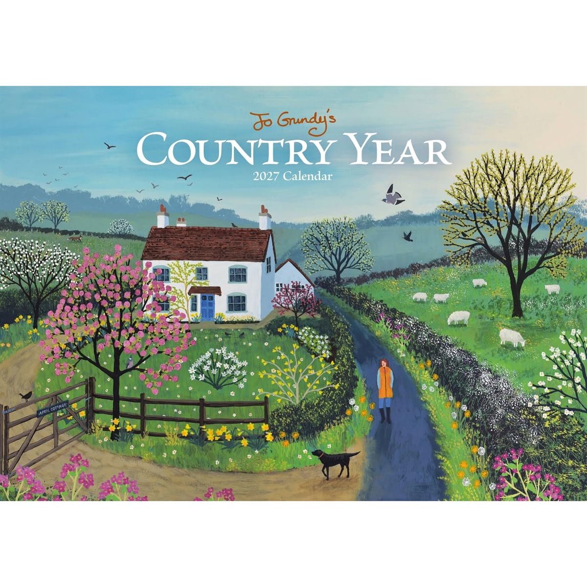 Carousel Worldwide Country Year Jo Grundy 2027 Wall Calendar, A4 Format, 12-Month Monthly Calendar, Full-Color Countryside Artwork