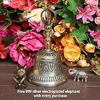 Vista 4 de Tibetan Bell & Dorje, grande con regalo de elefante gratis