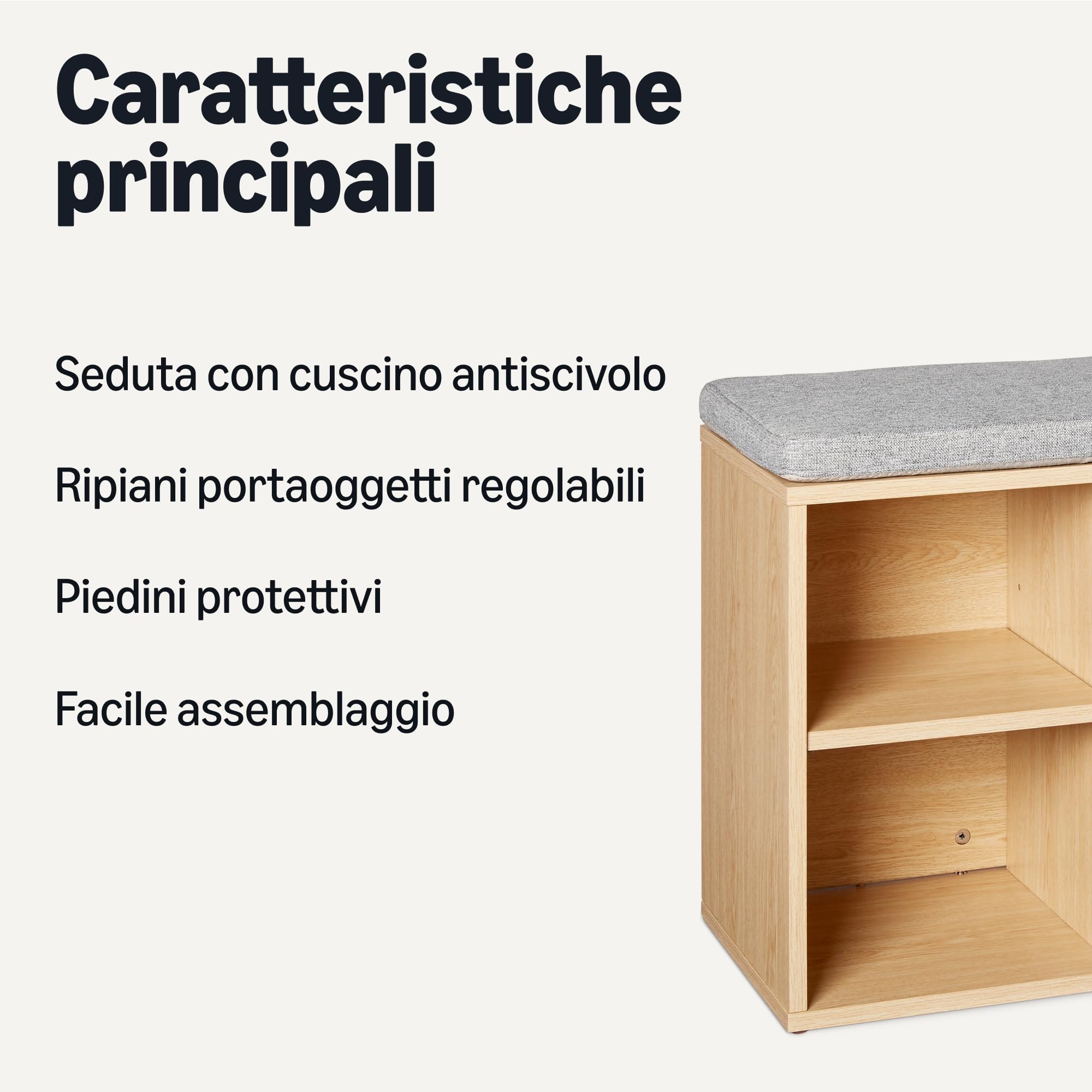 Amazon Basics - Scarpiera con Cuscino, Scarpiera con 6 Scomparti, Ripiani Regolabili, per Ingresso, 87 x 30 x 48cm, Rovere