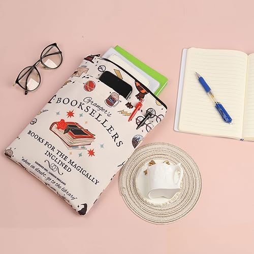Miniatura 10 de BLUPARK HP Inspired Book Sleeve HP Potter Regalos Amantes de los libros Fundas de libro para libros de tapa blanda Potter Merch Regalo, Blanco