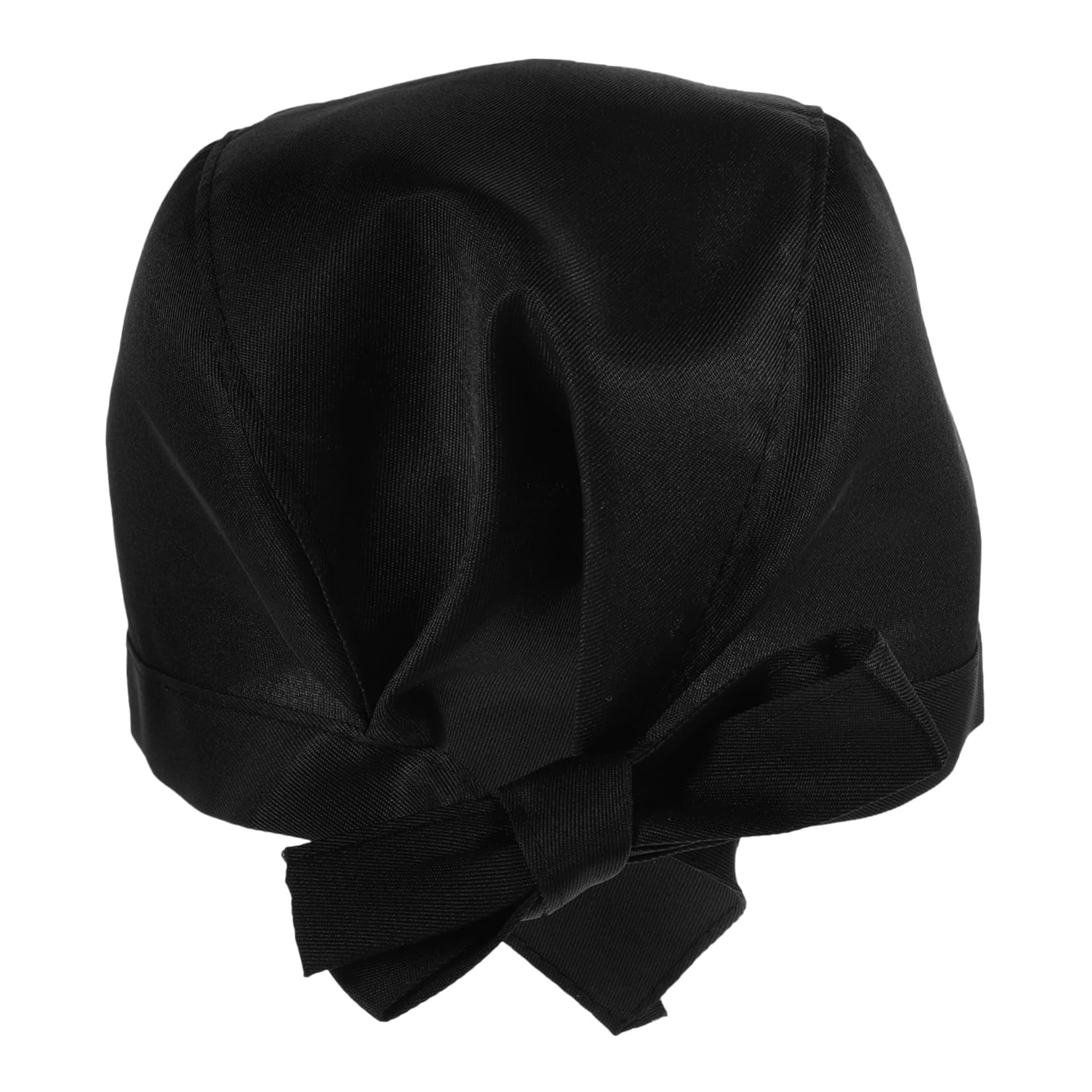 BESPORTBLE Fashionable Black Chefs Hat with Ribbon Unisex Kitchen Turban for Catering Cooking and Daily Wear Durable Canvas Server Cap for Men and Women