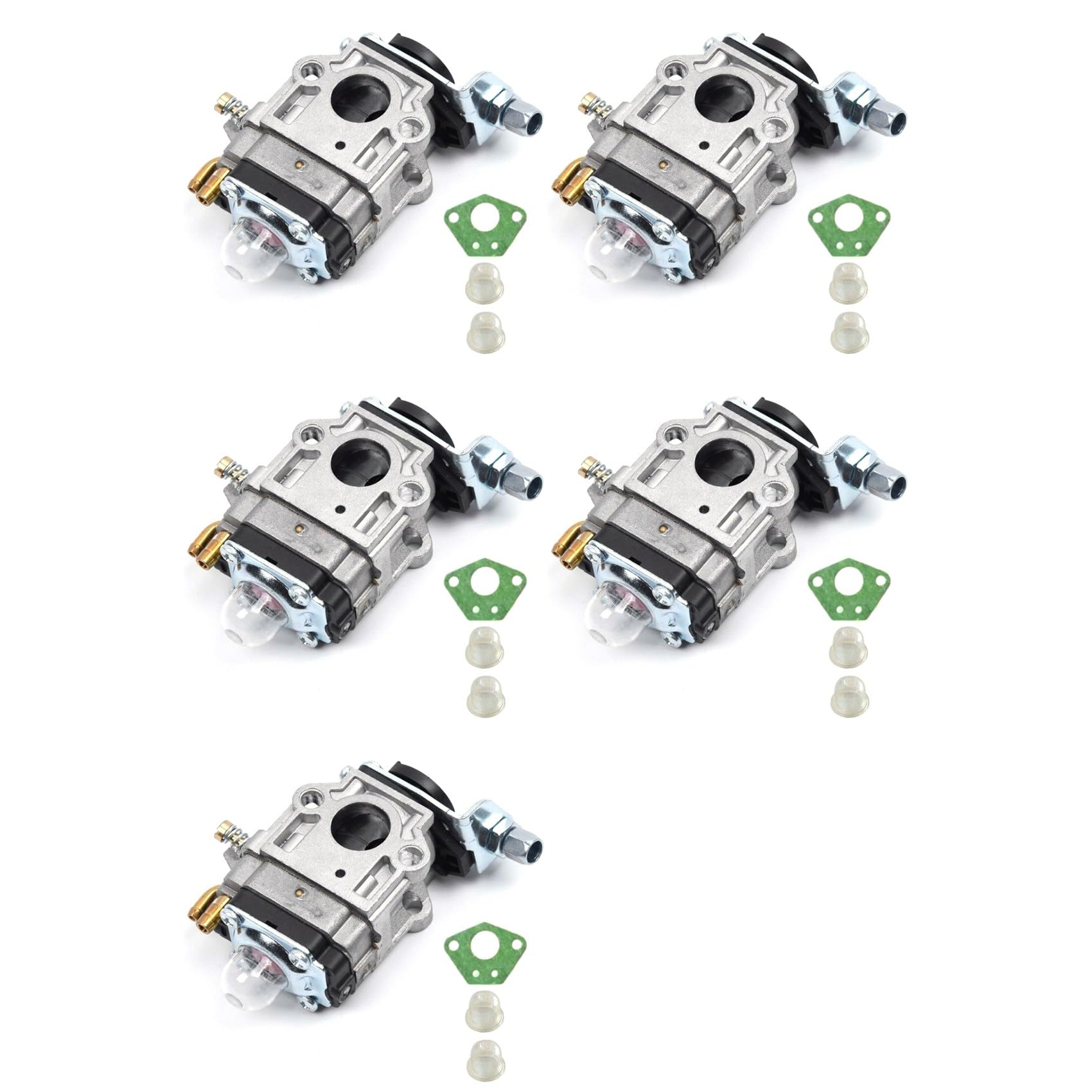 Ctrlzs 5 Set 15Mm Carburetor Kit For Brush Cutter 43Cc 49Cc 52Cc Shredder Chain Saw Chainsaw